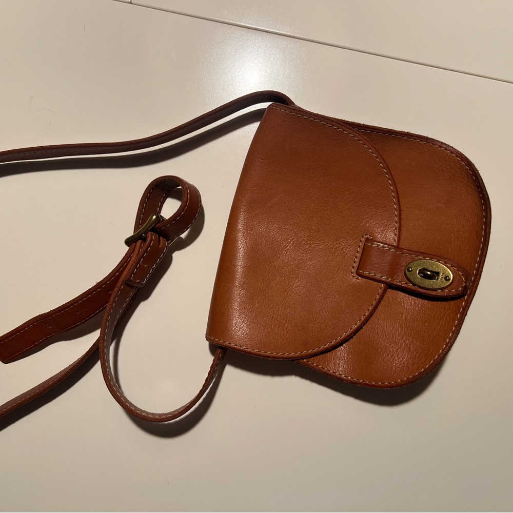 Fossil leather crossbody bag